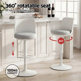 Table & Bar Stools: Artiss 4x Bar Stools Kitchen Swivel Gas Lift Counter Dining Chair Curved White