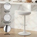 Table & Bar Stools: Artiss 4x Bar Stools Kitchen Swivel Gas Lift Counter Dining Chair Curved White