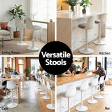 Table & Bar Stools: Artiss 4x Bar Stools Kitchen Swivel Gas Lift Counter Dining Chair Curved White