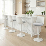 Table & Bar Stools: Artiss 4x Bar Stools Kitchen Swivel Gas Lift Counter Dining Chair Curved White