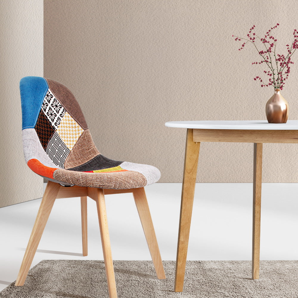 Kitchen & Dining Chairs: Artiss Dining Chairs Set of 2 Fabric Retro Replica DSW