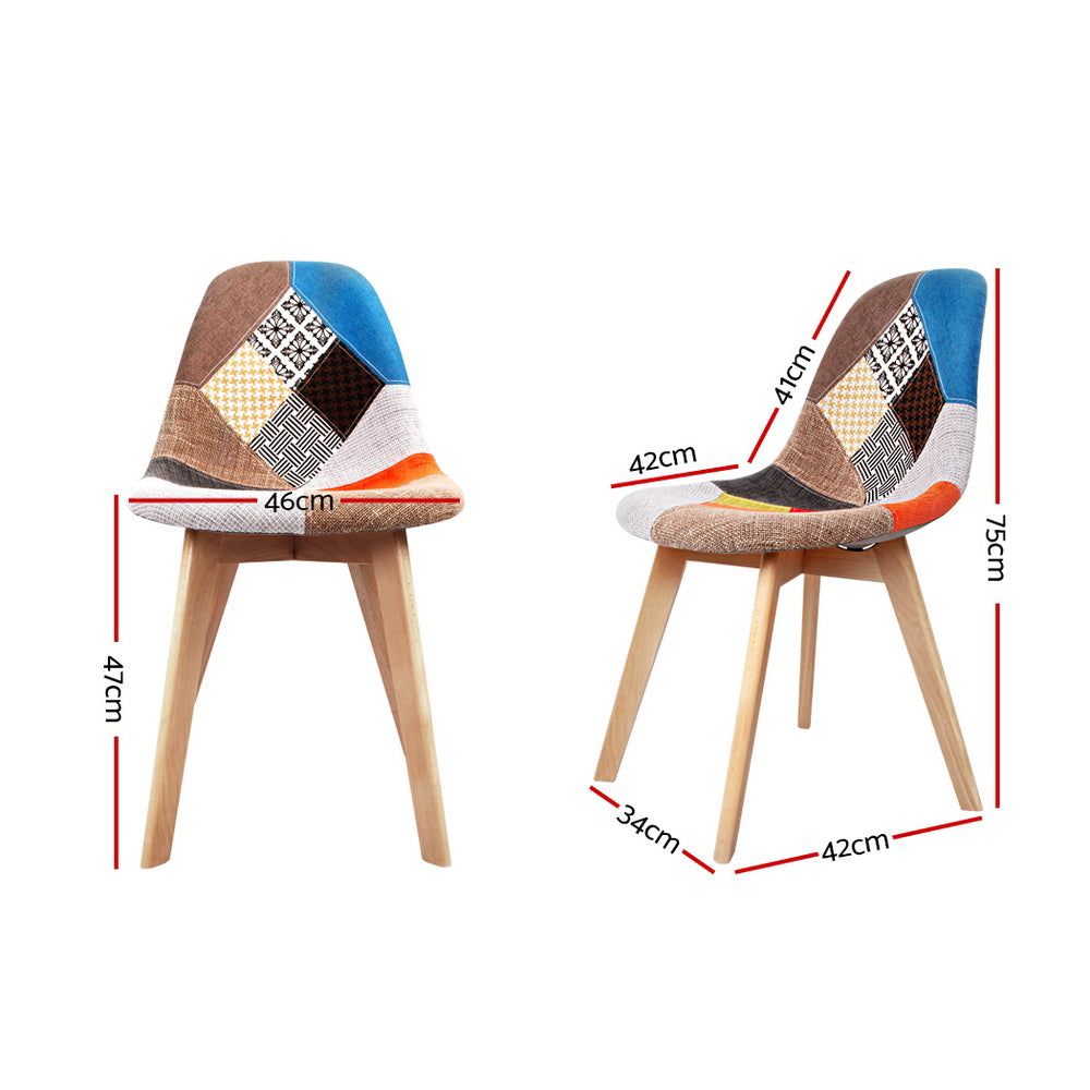 Kitchen & Dining Chairs: Artiss Dining Chairs Set of 2 Fabric Retro Replica DSW