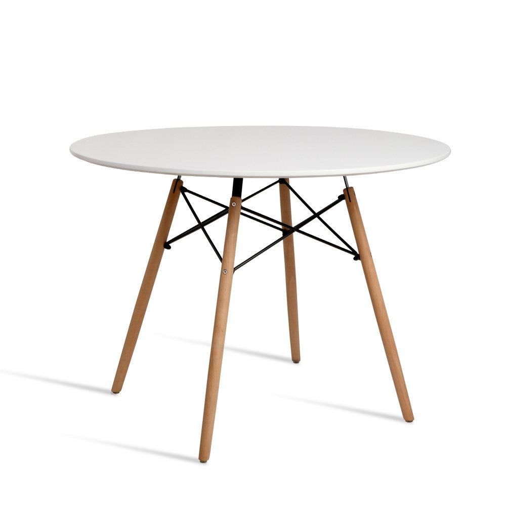 Dining Tables: Artiss Dining Table Round White 4 Seater 100CM