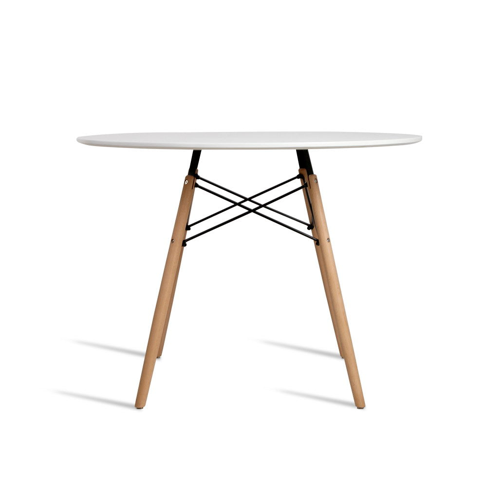 Dining Tables: Artiss Dining Table Round White 4 Seater 100CM