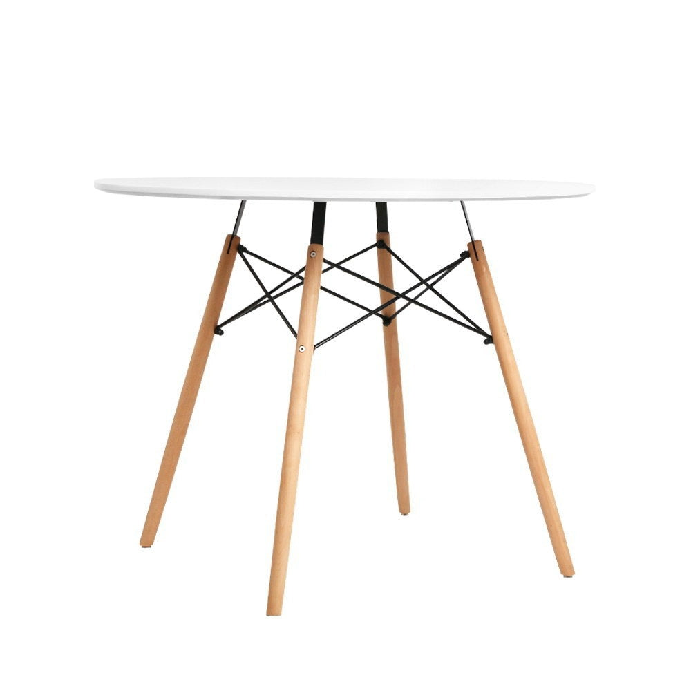 Dining Tables: Artiss Dining Table Round White 4 Seater 90CM