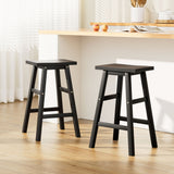 Table & Bar Stools: Artiss Bar Stools Kitchen Counter Stools Wooden Chairs Black x2