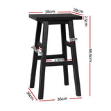 Table & Bar Stools: Artiss Bar Stools Kitchen Counter Stools Wooden Chairs Black x2