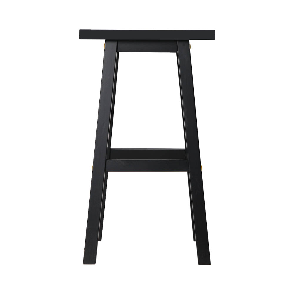Table & Bar Stools: Artiss Bar Stools Kitchen Counter Stools Wooden Chairs Black x2