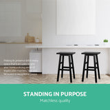 Table & Bar Stools: Artiss Bar Stools Kitchen Counter Stools Wooden Chairs Black x2