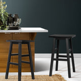 Table & Bar Stools: Artiss Bar Stools Kitchen Counter Stools Wooden Chairs Black x2