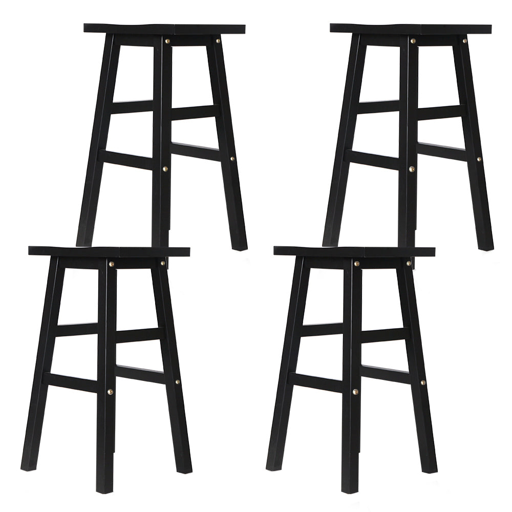 Table & Bar Stools: Artiss Bar Stools Kitchen Counter Stools Wooden Chairs Black x4