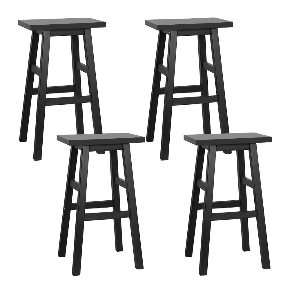 Table & Bar Stools: Artiss Bar Stools Kitchen Counter Stools Wooden Chairs Black x4