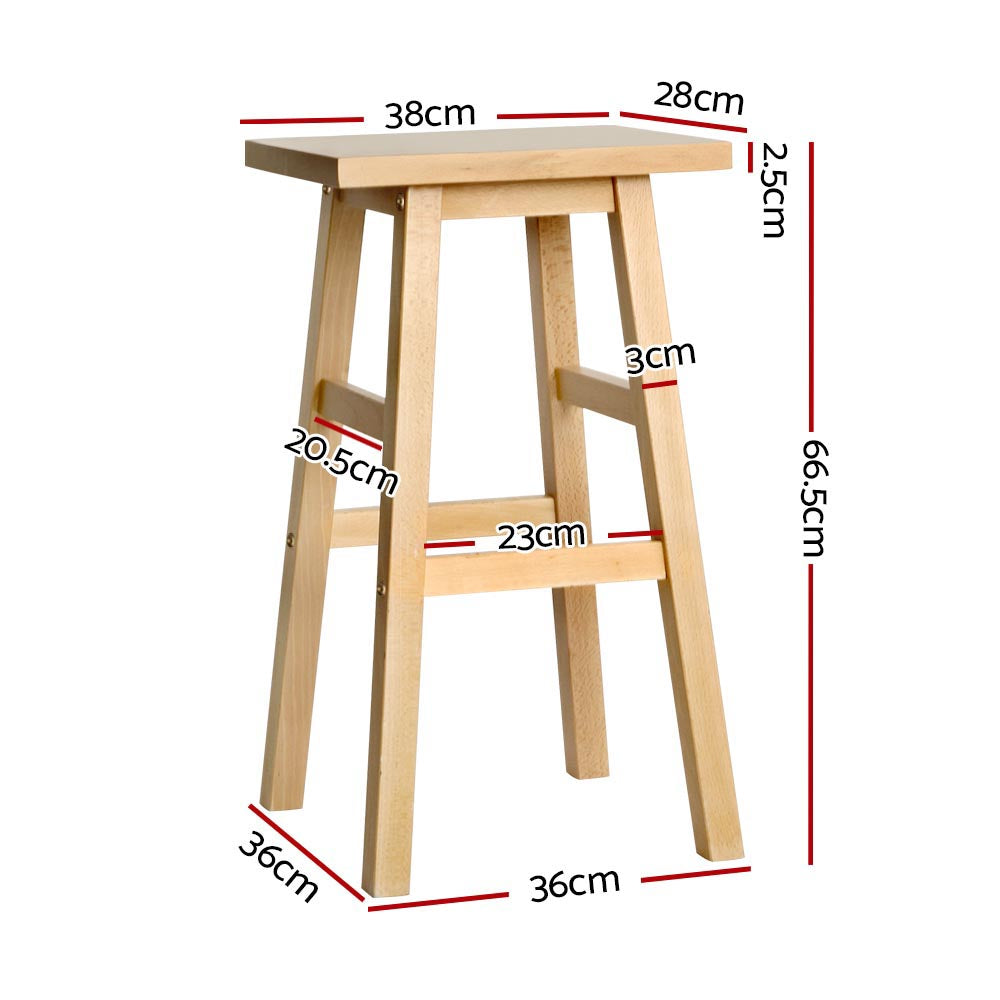Table & Bar Stools: Artiss Bar Stools Kitchen Counter Stools Wooden Chairs Natural x2