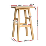 Table & Bar Stools: Artiss Bar Stools Kitchen Counter Stools Wooden Chairs Natural x2