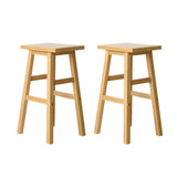 Table & Bar Stools: Artiss Bar Stools Kitchen Counter Stools Wooden Chairs Natural x2