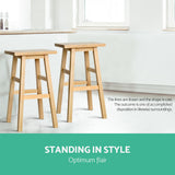 Table & Bar Stools: Artiss Bar Stools Kitchen Counter Stools Wooden Chairs Natural x2