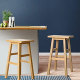 Table & Bar Stools: Artiss Bar Stools Kitchen Counter Stools Wooden Chairs Natural x2