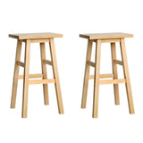 Table & Bar Stools: Artiss Bar Stools Kitchen Counter Stools Wooden Chairs Natural x2