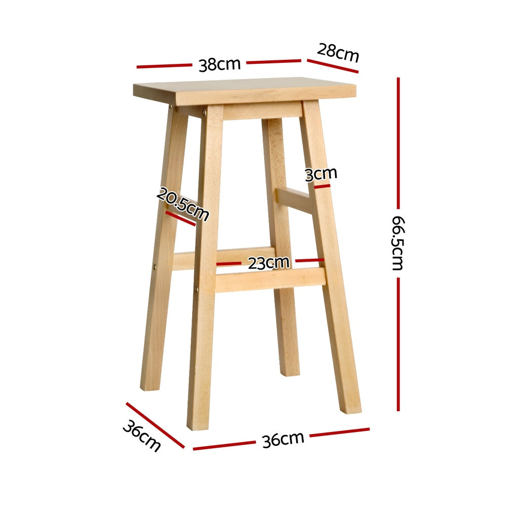 Table & Bar Stools: Artiss 4x Bar Stools Kitchen Chairs Wooden Nature