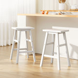 Table & Bar Stools: Artiss Bar Stools Kitchen Counter Stools Wooden Chairs White x2