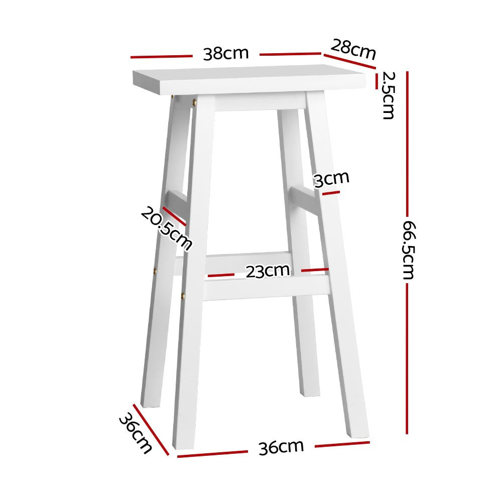 Table & Bar Stools: Artiss Bar Stools Kitchen Counter Stools Wooden Chairs White x2