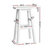 Table & Bar Stools: Artiss Bar Stools Kitchen Counter Stools Wooden Chairs White x2