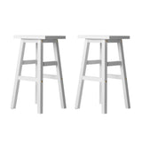 Table & Bar Stools: Artiss Bar Stools Kitchen Counter Stools Wooden Chairs White x2