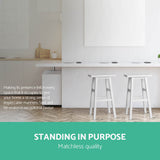 Table & Bar Stools: Artiss Bar Stools Kitchen Counter Stools Wooden Chairs White x2