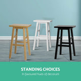 Table & Bar Stools: Artiss Bar Stools Kitchen Counter Stools Wooden Chairs White x2
