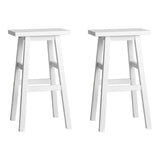 Table & Bar Stools: Artiss Bar Stools Kitchen Counter Stools Wooden Chairs White x2