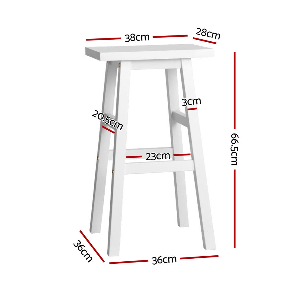 Table & Bar Stools: Artiss 4x Bar Stools Kitchen Chairs Wooden White