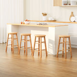 Table & Bar Stools: Artiss 4x Bar Stools Round Chairs Wooden Nature