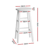 Table & Bar Stools: Artiss 4x Bar Stools Round Chairs Wooden White