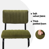 Table & Bar Stools: Artiss 4x Bar Stools Velvet Chairs Green