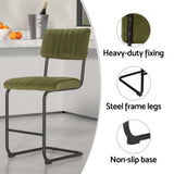 Table & Bar Stools: Artiss 4x Bar Stools Velvet Chairs Green