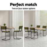 Table & Bar Stools: Artiss 4x Bar Stools Velvet Chairs Green