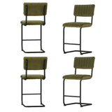Table & Bar Stools: Artiss 4x Bar Stools Velvet Chairs Green