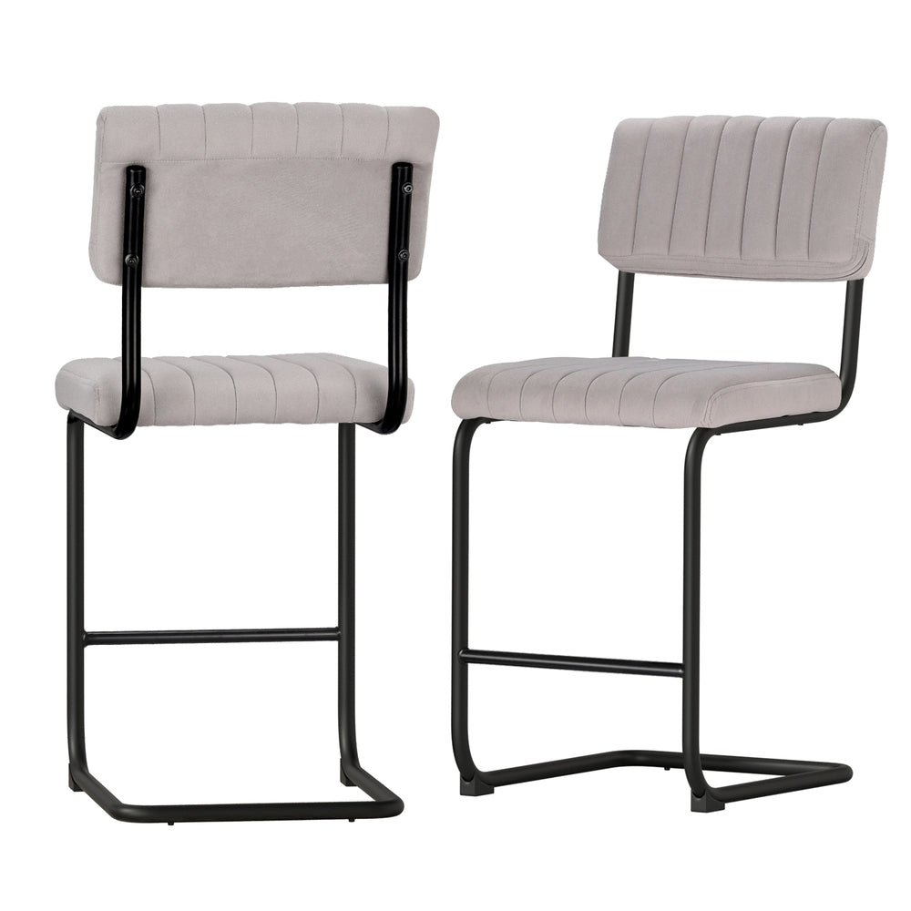 Table & Bar Stools: Artiss 2x Bar Stools Velvet Chairs
