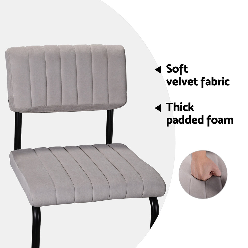 Table & Bar Stools: Artiss 2x Bar Stools Velvet Chairs