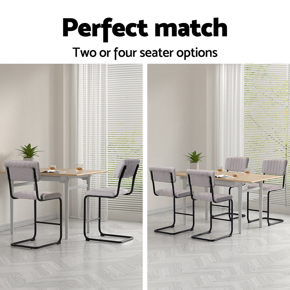 Table & Bar Stools: Artiss 2x Bar Stools Velvet Chairs