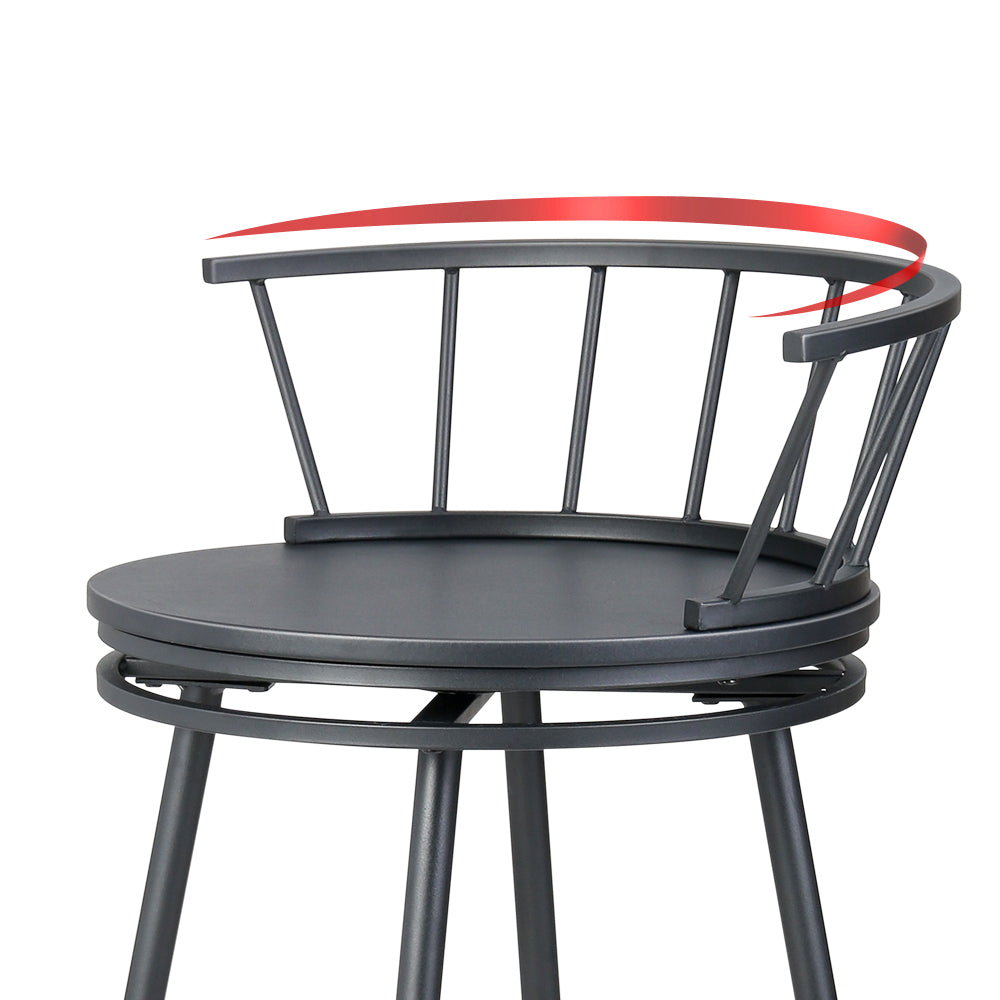 Table & Bar Stools: Artiss 2x Bar Stools Swivel Metal Chairs