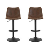 Artiss 2x Bar Stools Vintage Swivel Gas Lift Brown