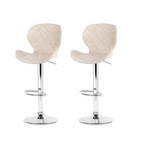 Artiss 2x Bar Stools Kitchen Swivel Gas Lift Counter Chair Wing PE Rattan Beige
