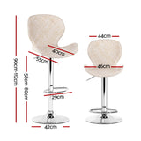 Artiss 2x Bar Stools Kitchen Swivel Gas Lift Counter Chair Wing PE Rattan Beige