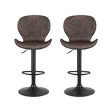 Artiss 2x Bar Stools Kitchen Swivel Gas Lift Counter Chair Wing PE Rattan Brown