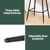 Artiss 2x Bar Stools Kitchen Dining Chair Counter Stool Tub Velvet Metal Green