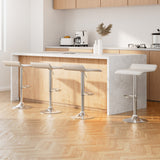 Table & Bar Stools: Artiss 4x Bar Stools Faux Leather Chair White
