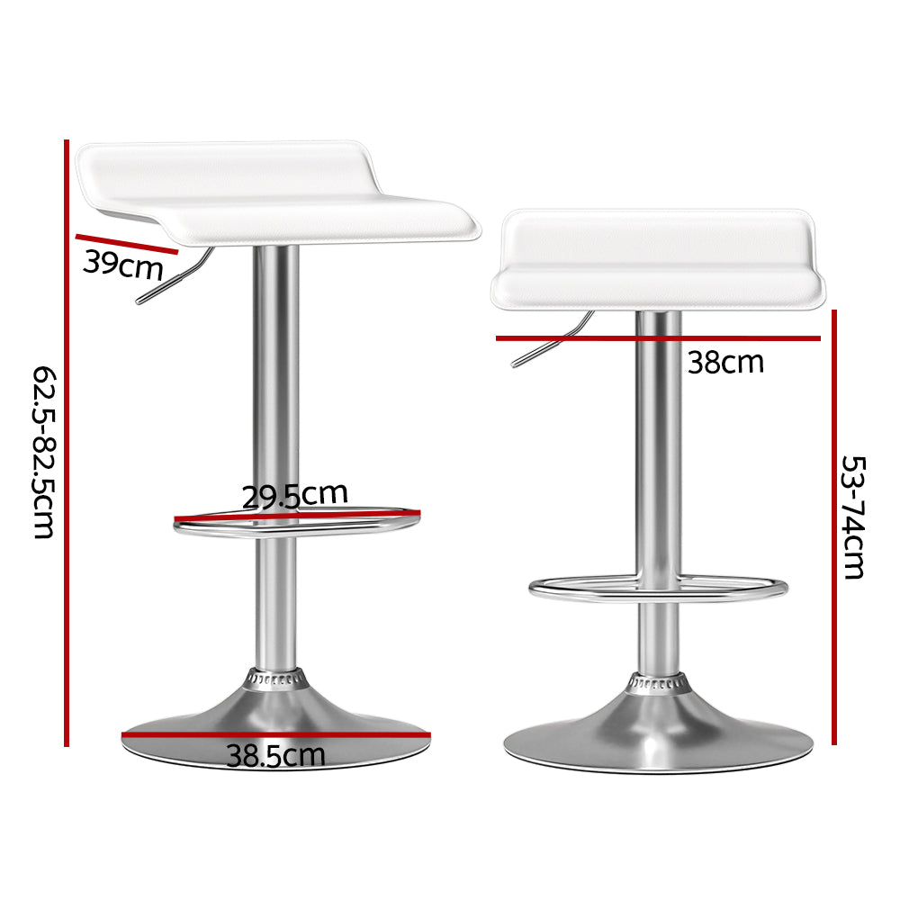 Table & Bar Stools: Artiss 4x Bar Stools Faux Leather Chair White