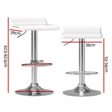 Table & Bar Stools: Artiss 4x Bar Stools Faux Leather Chair White