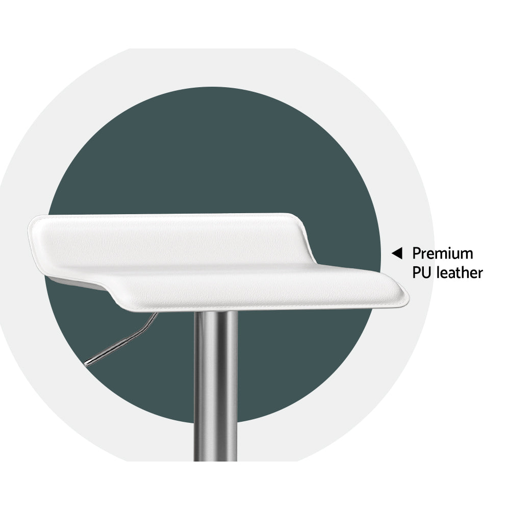 Table & Bar Stools: Artiss 4x Bar Stools Faux Leather Chair White